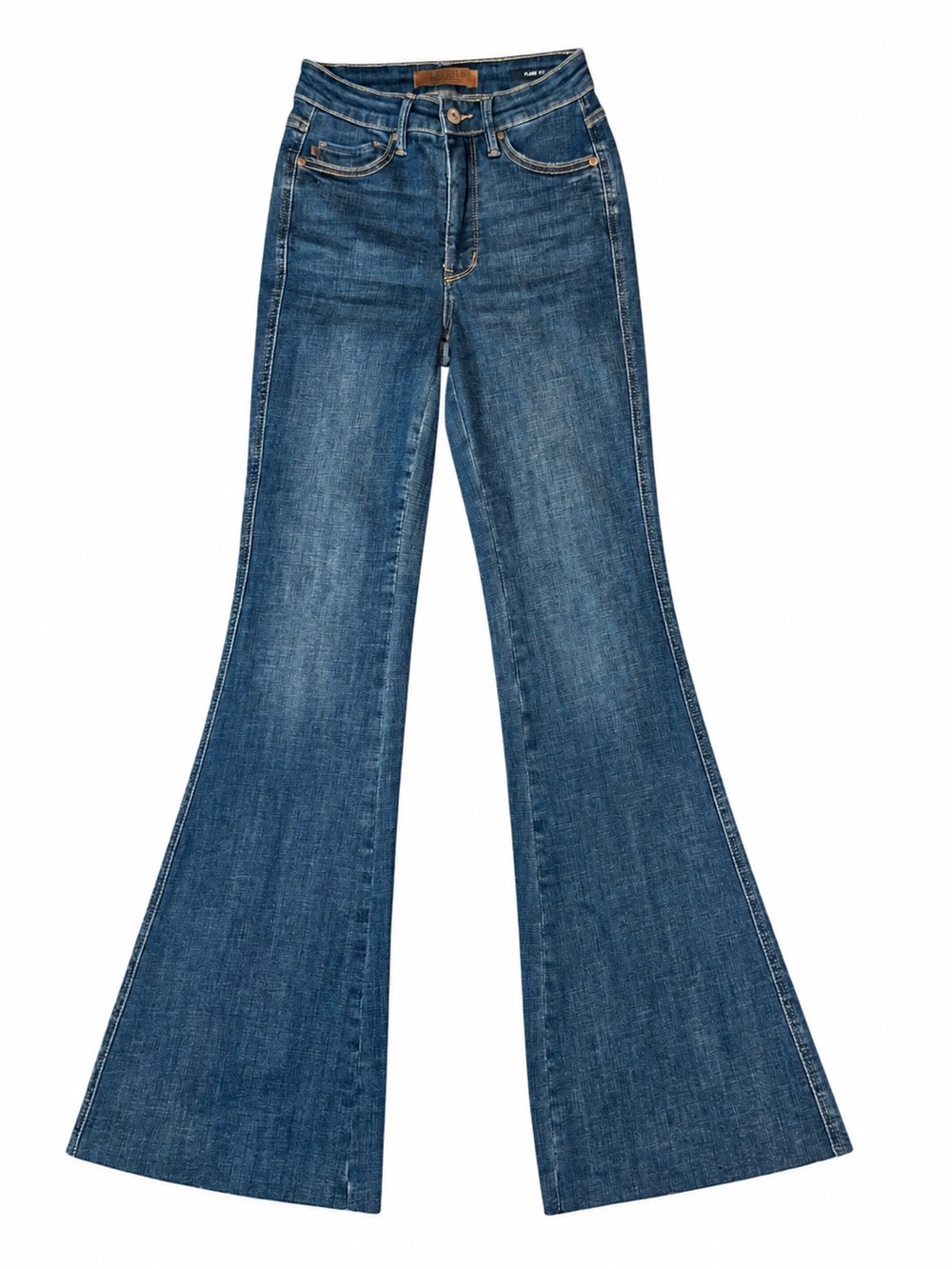 Judy Blue Los Angeles Flare Fit Jeans 0/24 Dark Wash Stretch Bell Bottom Raw Hem